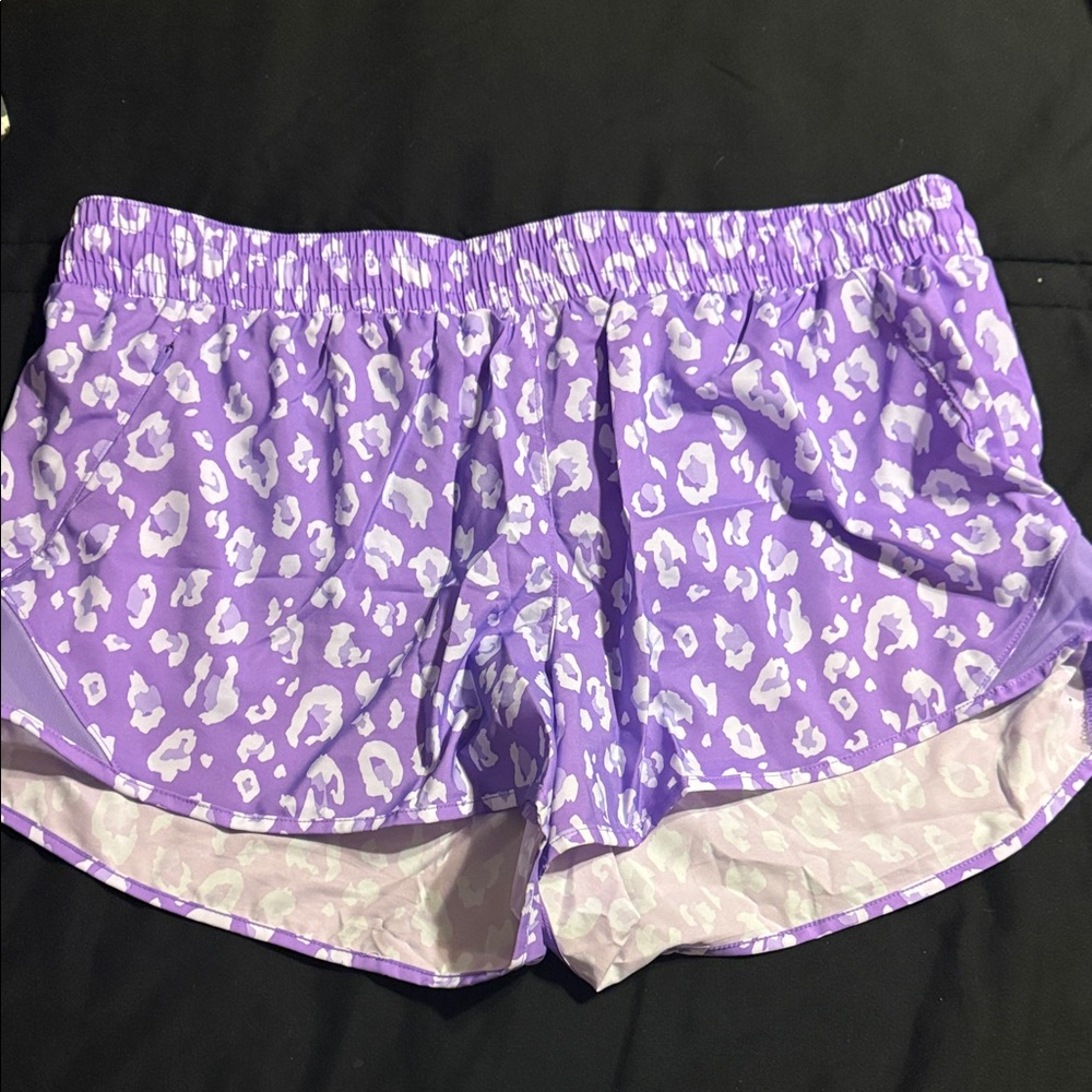 All in Motion Lavender Animal Print Women's Athletic Shorts